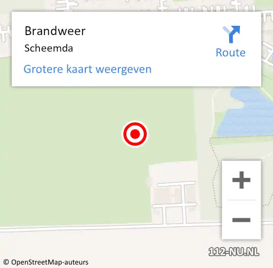 Locatie op kaart van de 112 melding: Brandweer Scheemda op 16 september 2019 12:00