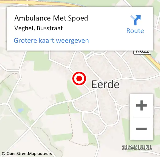 Locatie op kaart van de 112 melding: Ambulance Met Spoed Naar Veghel, Busstraat op 16 september 2019 12:09