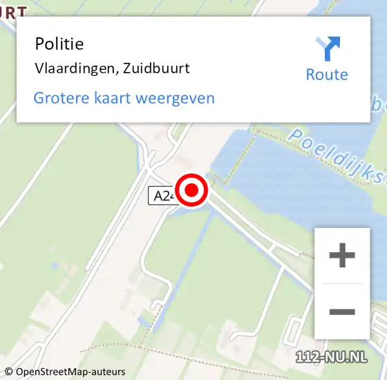 Locatie op kaart van de 112 melding: Politie Vlaardingen, Zuidbuurt op 16 september 2019 13:23