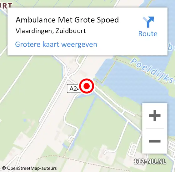 Locatie op kaart van de 112 melding: Ambulance Met Grote Spoed Naar Vlaardingen, Zuidbuurt op 16 september 2019 13:24