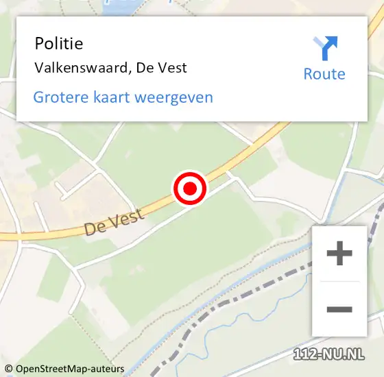 Locatie op kaart van de 112 melding: Politie Valkenswaard, De Vest op 16 september 2019 14:36