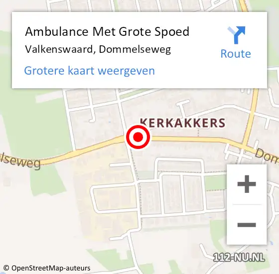 Locatie op kaart van de 112 melding: Ambulance Met Grote Spoed Naar Valkenswaard, Dommelseweg op 16 september 2019 15:44