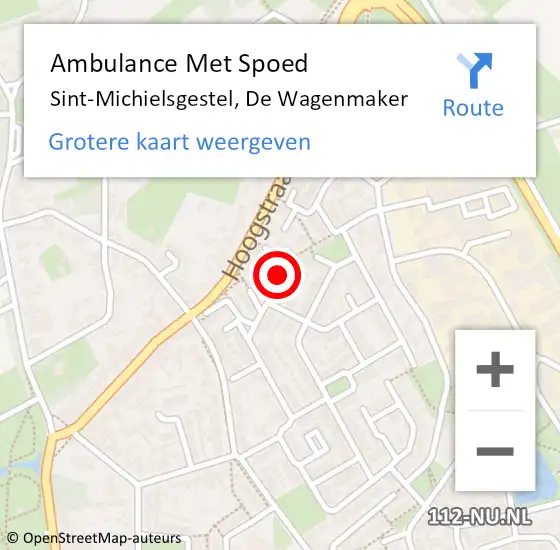 Locatie op kaart van de 112 melding: Ambulance Met Spoed Naar Sint-Michielsgestel, De Wagenmaker op 16 september 2019 15:53