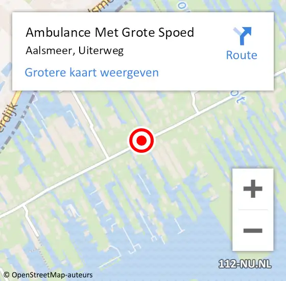 Locatie op kaart van de 112 melding: Ambulance Met Grote Spoed Naar Aalsmeer, Uiterweg op 16 september 2019 17:07