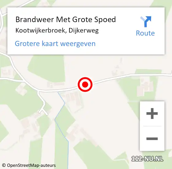 Locatie op kaart van de 112 melding: Brandweer Met Grote Spoed Naar Kootwijkerbroek, Dijkerweg op 16 september 2019 17:20