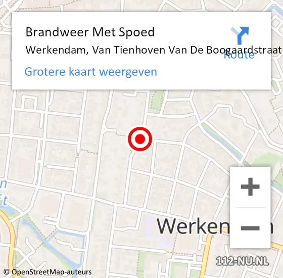 Locatie op kaart van de 112 melding: Brandweer Met Spoed Naar Werkendam, Van Tienhoven Van De Boogaardstraat op 16 september 2019 17:33