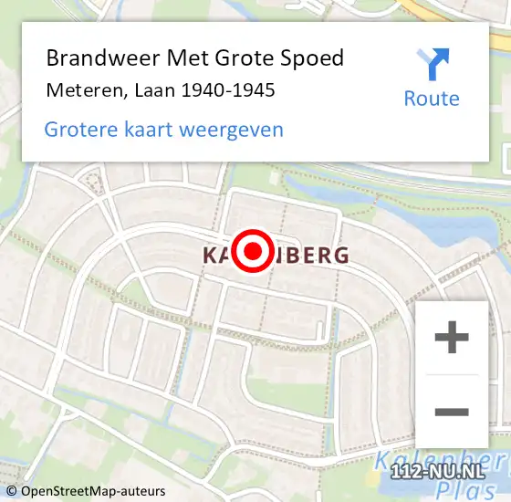 Locatie op kaart van de 112 melding: Brandweer Met Grote Spoed Naar Meteren, Laan 1940-1945 op 16 september 2019 17:58