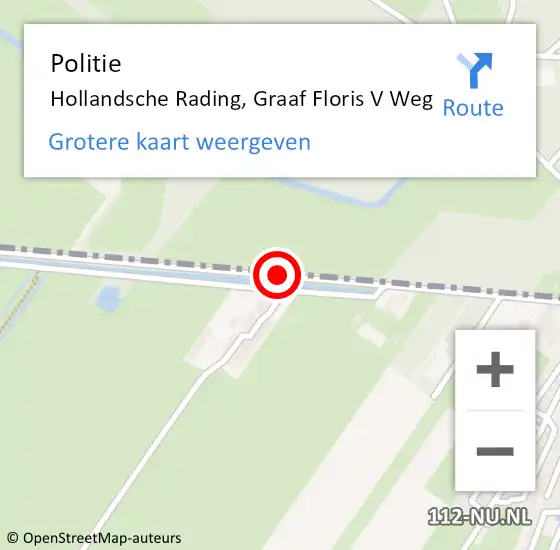 Locatie op kaart van de 112 melding: Politie Hollandsche Rading, Graaf Floris V Weg op 16 september 2019 18:09