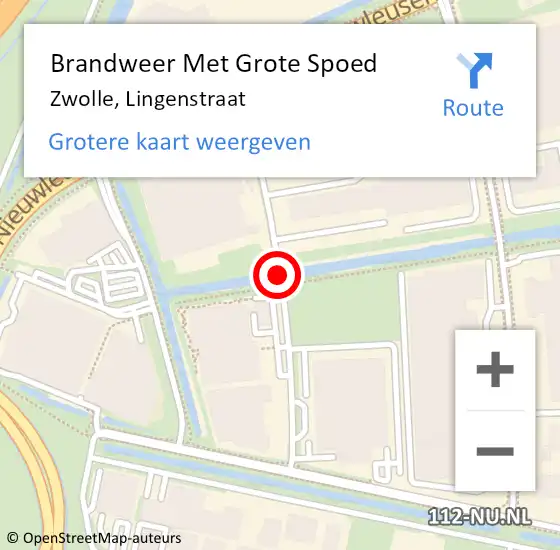 Locatie op kaart van de 112 melding: Brandweer Met Grote Spoed Naar Zwolle, Lingenstraat op 16 september 2019 20:12