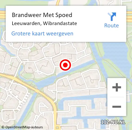 Locatie op kaart van de 112 melding: Brandweer Met Spoed Naar Leeuwarden, Wibrandastate op 16 september 2019 20:18