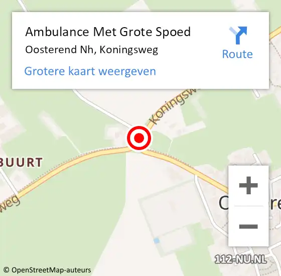 Locatie op kaart van de 112 melding: Ambulance Met Grote Spoed Naar Oosterend Nh, Koningsweg op 16 september 2019 20:41