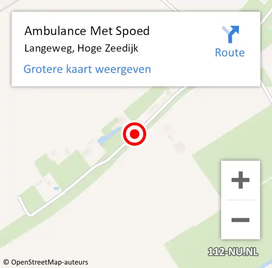 Locatie op kaart van de 112 melding: Ambulance Met Spoed Naar Langeweg, Hoge Zeedijk op 16 september 2019 21:04