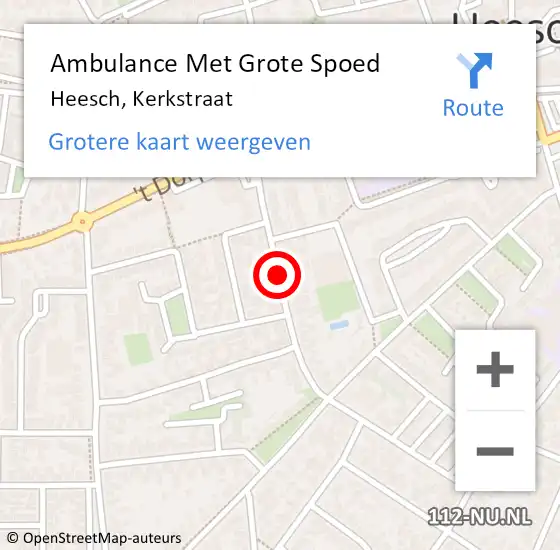 Locatie op kaart van de 112 melding: Ambulance Met Grote Spoed Naar Heesch, Kerkstraat op 16 september 2019 21:25