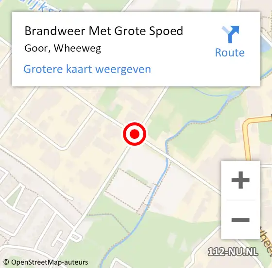 Locatie op kaart van de 112 melding: Brandweer Met Grote Spoed Naar Goor, Wheeweg op 16 september 2019 21:57