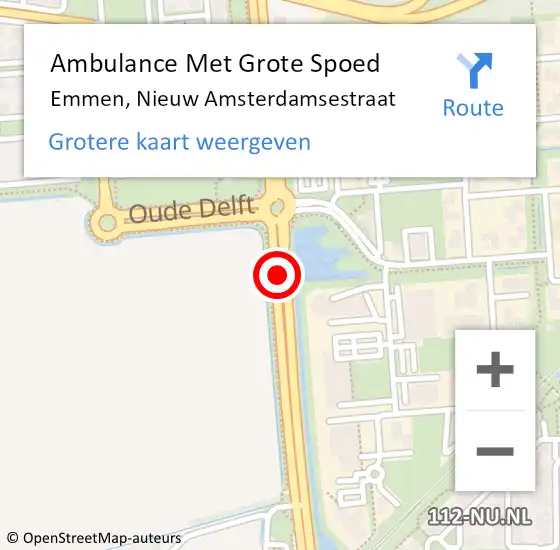 Locatie op kaart van de 112 melding: Ambulance Met Grote Spoed Naar Emmen, Nieuw Amsterdamsestraat op 16 september 2019 22:34