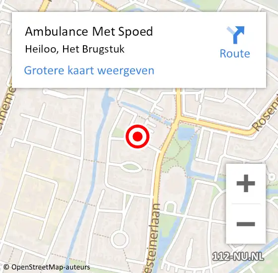 Locatie op kaart van de 112 melding: Ambulance Met Spoed Naar Heiloo, Het Brugstuk op 17 september 2019 00:29