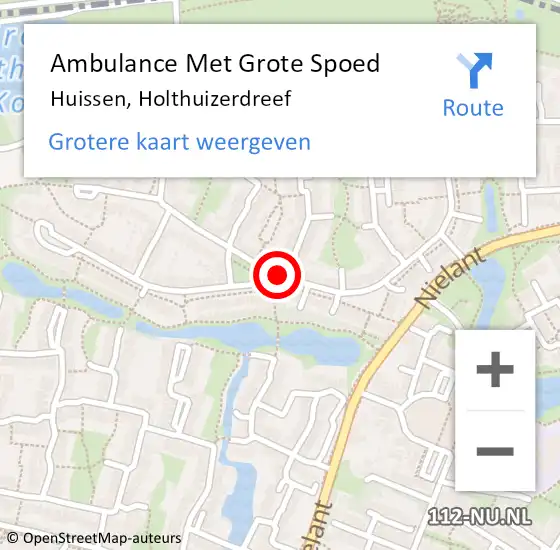 Locatie op kaart van de 112 melding: Ambulance Met Grote Spoed Naar Huissen, Holthuizerdreef op 17 september 2019 02:56