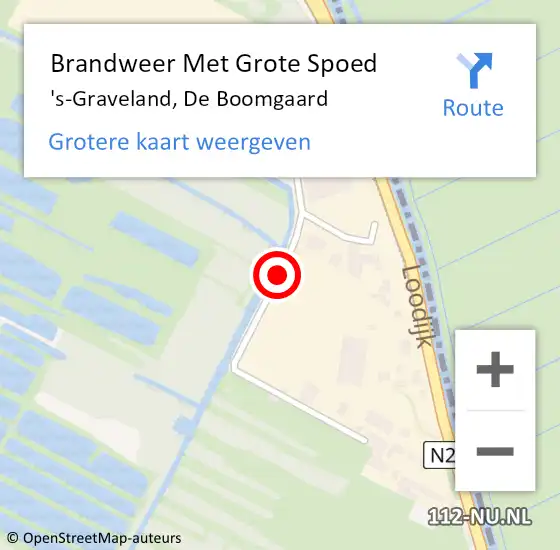 Locatie op kaart van de 112 melding: Brandweer Met Grote Spoed Naar 's-Graveland, De Boomgaard op 17 september 2019 04:14