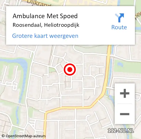 Locatie op kaart van de 112 melding: Ambulance Met Spoed Naar Roosendaal, Heliotroopdijk op 17 september 2019 05:48