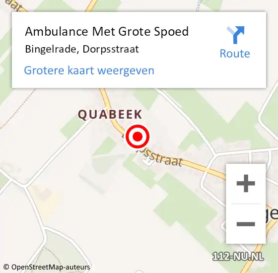 Locatie op kaart van de 112 melding: Ambulance Met Grote Spoed Naar Bingelrade, Dorpsstraat op 28 september 2013 17:01