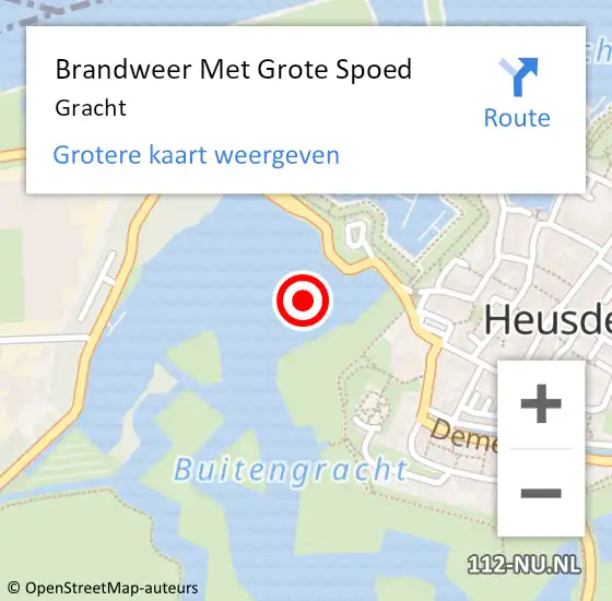 Locatie op kaart van de 112 melding: Brandweer Met Grote Spoed Naar Gracht op 17 september 2019 07:34