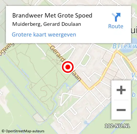 Locatie op kaart van de 112 melding: Brandweer Met Grote Spoed Naar Muiderberg, Gerard Doulaan op 17 september 2019 08:40