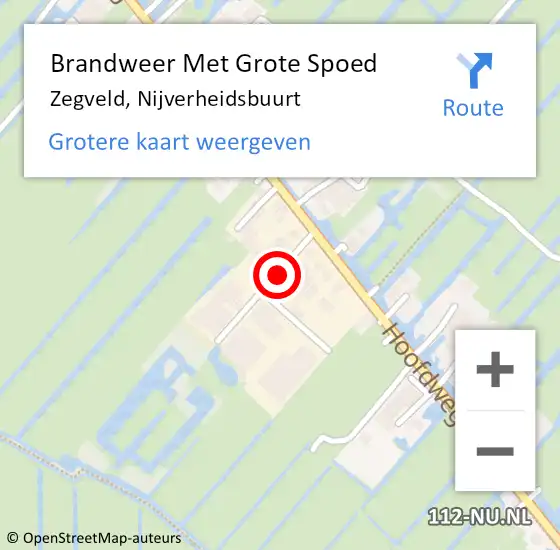 Locatie op kaart van de 112 melding: Brandweer Met Grote Spoed Naar Zegveld, Nijverheidsbuurt op 17 september 2019 10:10