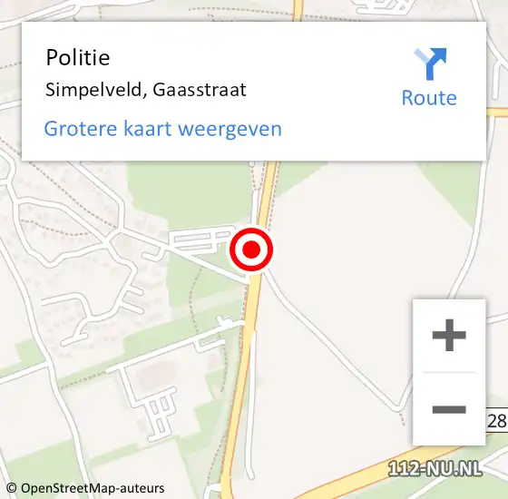 Locatie op kaart van de 112 melding: Politie Simpelveld, Gaasstraat op 17 september 2019 11:37