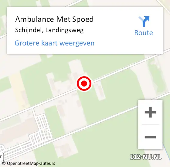 Locatie op kaart van de 112 melding: Ambulance Met Spoed Naar Schijndel, Landingsweg op 17 september 2019 13:38