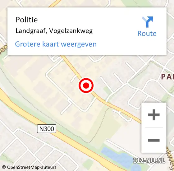 Locatie op kaart van de 112 melding: Politie Landgraaf, Vogelzankweg op 17 september 2019 14:14