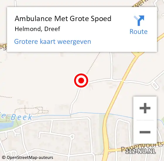 Locatie op kaart van de 112 melding: Ambulance Met Grote Spoed Naar Helmond, Dreef op 17 september 2019 14:17