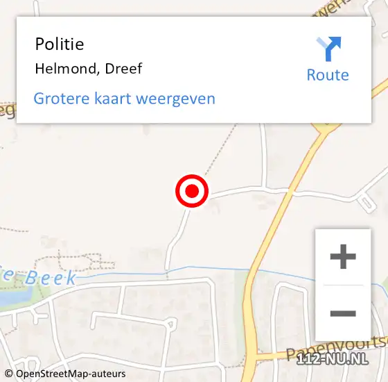 Locatie op kaart van de 112 melding: Politie Helmond, Dreef op 17 september 2019 14:20
