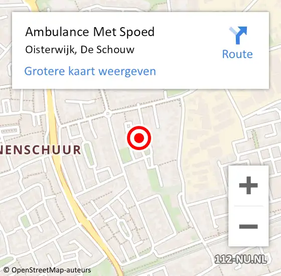 Locatie op kaart van de 112 melding: Ambulance Met Spoed Naar Oisterwijk, De Schouw op 17 september 2019 15:11