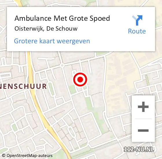 Locatie op kaart van de 112 melding: Ambulance Met Grote Spoed Naar Oisterwijk, De Schouw op 17 september 2019 15:13
