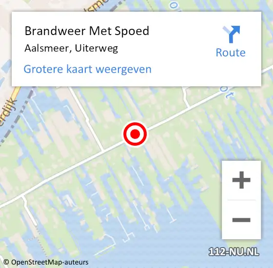 Locatie op kaart van de 112 melding: Brandweer Met Spoed Naar Aalsmeer, Uiterweg op 17 september 2019 17:01