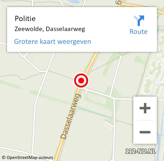 Locatie op kaart van de 112 melding: Politie Zeewolde, Dasselaarweg op 17 september 2019 17:22