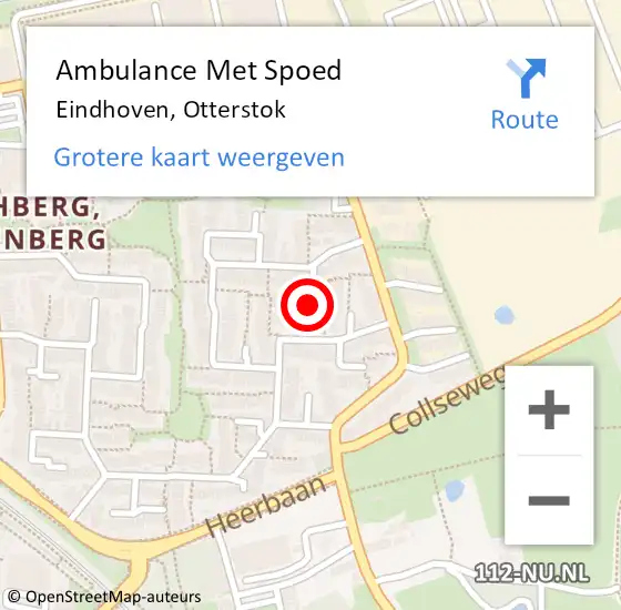 Locatie op kaart van de 112 melding: Ambulance Met Spoed Naar Eindhoven, Otterstok op 17 september 2019 17:31