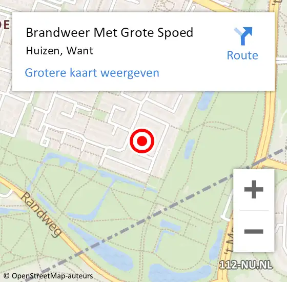 Locatie op kaart van de 112 melding: Brandweer Met Grote Spoed Naar Huizen, Want op 17 september 2019 17:47