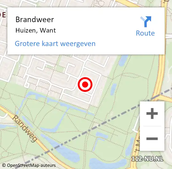 Locatie op kaart van de 112 melding: Brandweer Huizen, Want op 17 september 2019 17:54