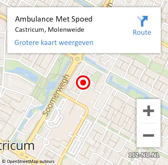 Locatie op kaart van de 112 melding: Ambulance Met Spoed Naar Castricum, Molenweide op 17 september 2019 19:26