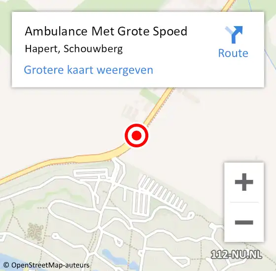 Locatie op kaart van de 112 melding: Ambulance Met Grote Spoed Naar Hapert, Schouwberg op 17 september 2019 19:29