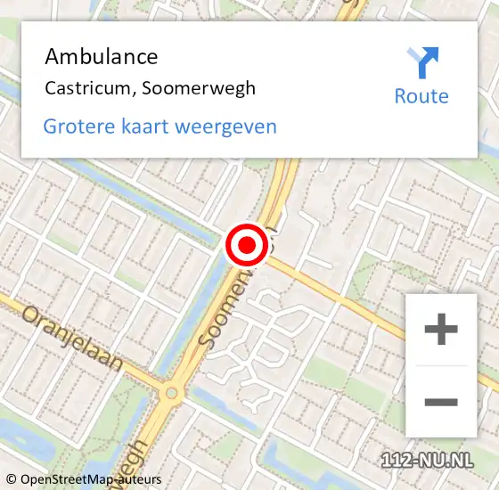 Locatie op kaart van de 112 melding: Ambulance Castricum, Soomerwegh op 17 september 2019 19:29