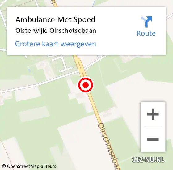 Locatie op kaart van de 112 melding: Ambulance Met Spoed Naar Oisterwijk, Oirschotsebaan op 17 september 2019 20:07