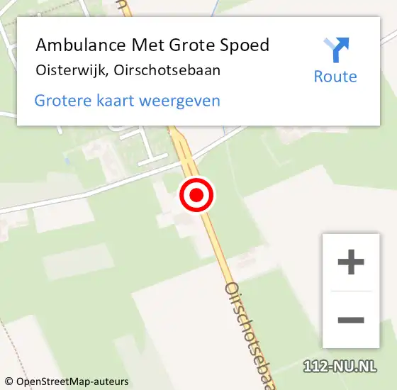 Locatie op kaart van de 112 melding: Ambulance Met Grote Spoed Naar Oisterwijk, Oirschotsebaan op 17 september 2019 20:08