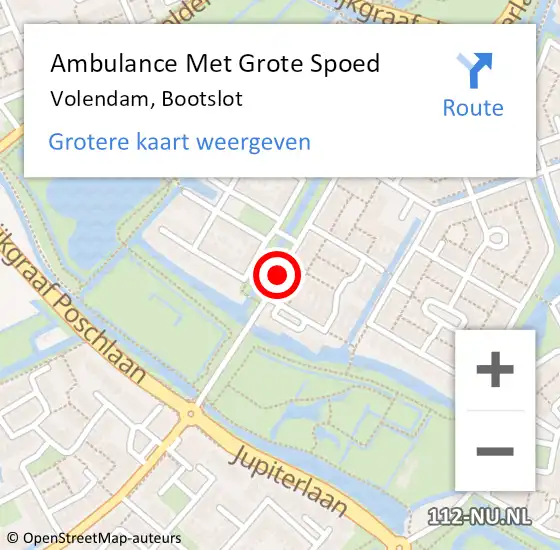 Locatie op kaart van de 112 melding: Ambulance Met Grote Spoed Naar Volendam, Bootslot op 17 september 2019 20:10