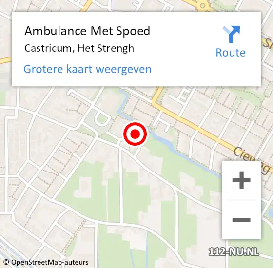 Locatie op kaart van de 112 melding: Ambulance Met Spoed Naar Castricum, Het Strengh op 17 september 2019 20:58