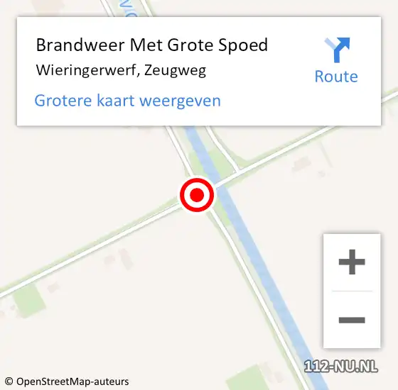 Locatie op kaart van de 112 melding: Brandweer Met Grote Spoed Naar Wieringerwerf, Zeugweg op 17 september 2019 22:14