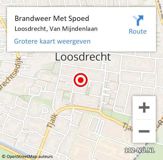 Locatie op kaart van de 112 melding: Brandweer Met Spoed Naar Loosdrecht, Van Mijndenlaan op 17 september 2019 23:44