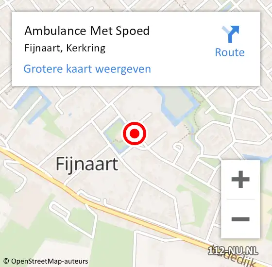 Locatie op kaart van de 112 melding: Ambulance Met Spoed Naar Fijnaart, Kerkring op 18 september 2019 04:58