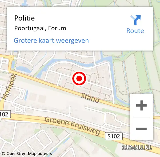 Locatie op kaart van de 112 melding: Politie Poortugaal, Forum op 18 september 2019 07:33